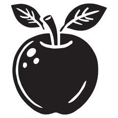 An apple black vector illustration	