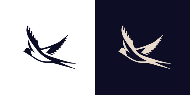 Swallow icon fly bird logo abstract background design isolated vector
