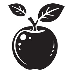 An apple black vector illustration	