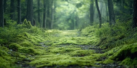Enchanted Mossy Forest Path: A Serene Journey Through Nature's Embrace