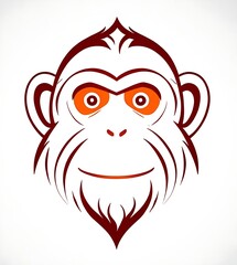 Fototapeta premium This monkey head sticker captures a sense of joy and mischief, making it an ideal accessory for any creative project.