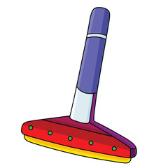 Cute cartoon hand drawn vector floor wiper illustration.