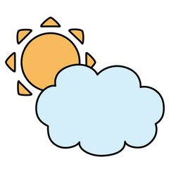 可愛くてシンプルな曇りのち晴れのイラスト