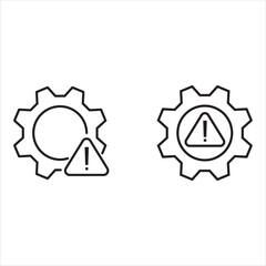 thin line failure icon set with broken operational process. concept of repair or maintenance symbol. vector illustration on white background
