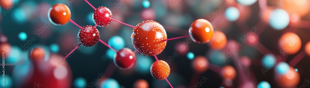 Poster exploring molecular structures in science digital art abstract environment close-up view innovative 