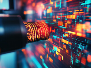 Digital code stream from a futuristic device