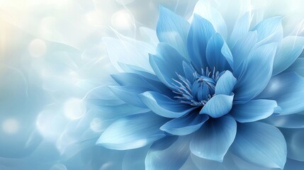 Obraz premium Serene Blue Flower Blossom Softly Illuminated