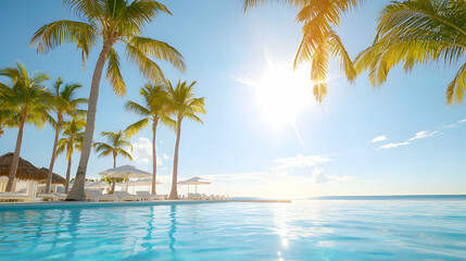 Fototapeta premium Tranquil Tropical Poolside Paradise