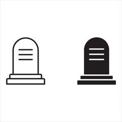 tombstone icon Simple thin line logo set
