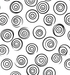 Fototapeta premium Black and White Swirl Pattern on a Minimalist White Background