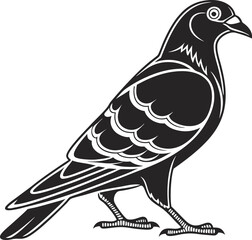 Pigeon Bird Silhouette Vector Illustration, Best Pigeon Icon