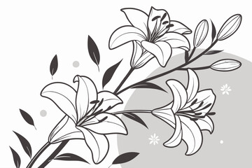 Monochrome floral arrangements of lilies in elegant black and white.