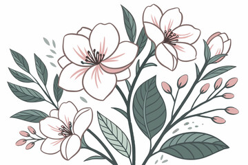 Hand-painted watercolor florals with soft edges, featuring gardenias.