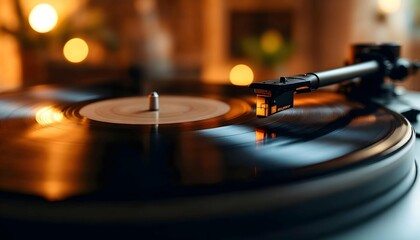 Obraz premium close up of a record player vinyl