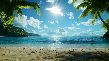 Tropical Beach Paradise: Sunny Day at the Ocean