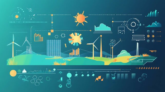 Vibrant schematic of project milestone renewable energy project focusing sustainability resource management scalability ar 169 no logo v 61 darya relaxed Create explore organize