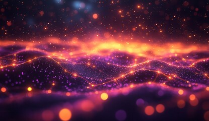 Obraz premium Abstract Purple And Orange Digital Art Design With A Bokeh Background And Blurred Details for a Template or Background Design or Wallpaper Element or Decorative Art piece or Graphic Design Element or