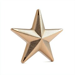Obraz premium Gold star shaped object with shiny surface isolated on a white background for design and decoration purposes