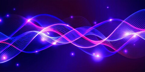 Fototapeta premium Vibrant Neon Waves Abstract Design