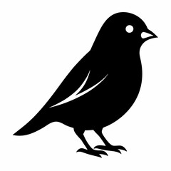 Minimalist Black Canary Silhouette Vector