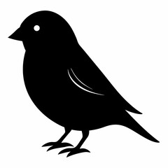 Minimalist Black Canary Silhouette Vector