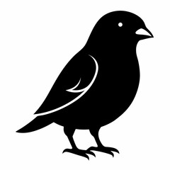 Minimalist Black Canary Silhouette Vector