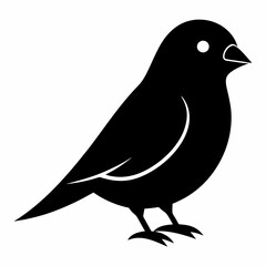 Minimalist Black Canary Silhouette Vector