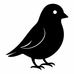 Minimalist Black Canary Silhouette Vector