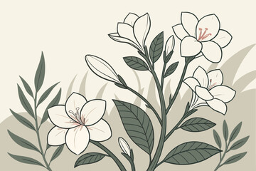 Hand-painted watercolor florals with soft edges, featuring gardenias.