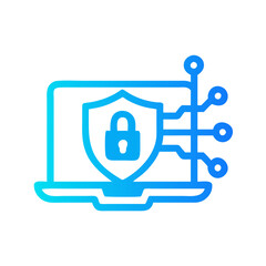 Obraz premium Cybersecurity Icon Vector - Geometric Symbol for AI-Driven Threat Detection.