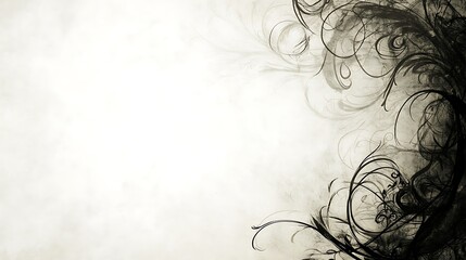 Abstract Dark Floral Design on Light Background