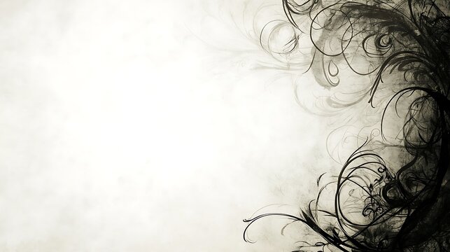 Abstract Dark Floral Design on Light Background