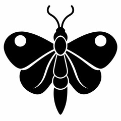 Minimalist Black Moth Silhouette Vector