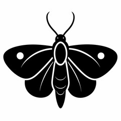Minimalist Black Moth Silhouette Vector