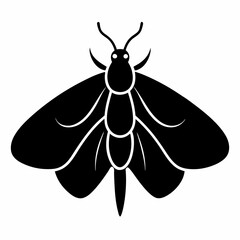 Minimalist Black Moth Silhouette Vector
