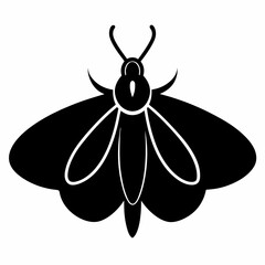 Minimalist Black Moth Silhouette Vector