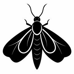 Minimalist Black Moth Silhouette Vector