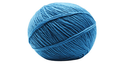 Blue yarn ball, white isolate background
