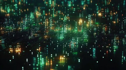 Obraz premium Abstract digital city on circuit board background