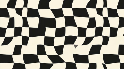 Fototapeta premium Abstract checkered pattern with wavy distortion effect.