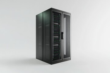 Fototapeta premium Server rack, data center, storage, technology, network, digital, computing, isolated background, IT infrastructure, website illustration