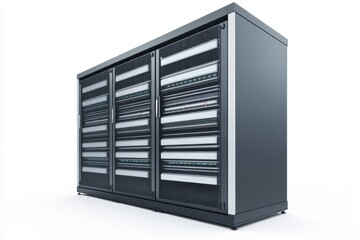 Data center server rack, storage, networking, technology, isolated, white background, digital infrastructure, website