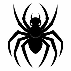 Minimalist Black Spider Silhouette Vector