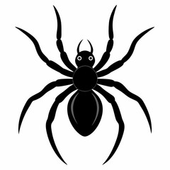 Minimalist Black Spider Silhouette Vector
