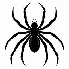 Minimalist Black Spider Silhouette Vector