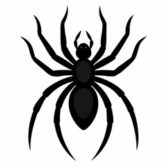 Minimalist Black Spider Silhouette Vector