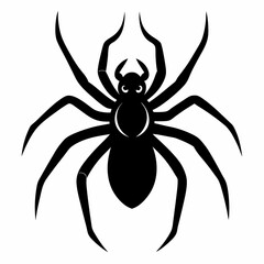 Minimalist Black Spider Silhouette Vector