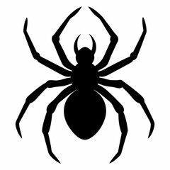 Minimalist Black Spider Silhouette Vector
