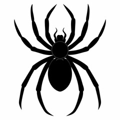 Minimalist Black Spider Silhouette Vector