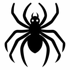 Minimalist Black Spider Silhouette Vector